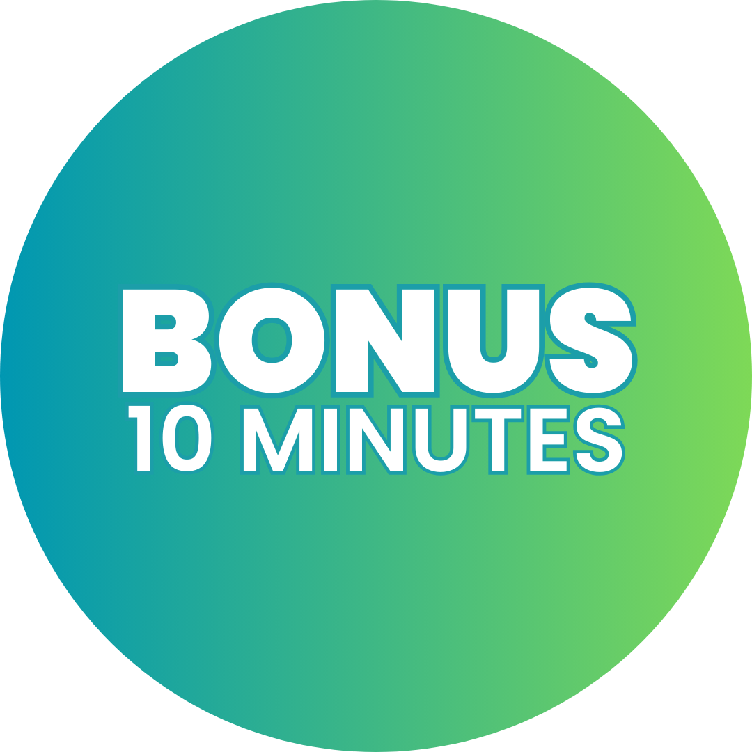 Outstanding Offer: 30-Minute Time Block for $72.00 with a Bonus 10 Minutes. That's 25% More Time for Free!